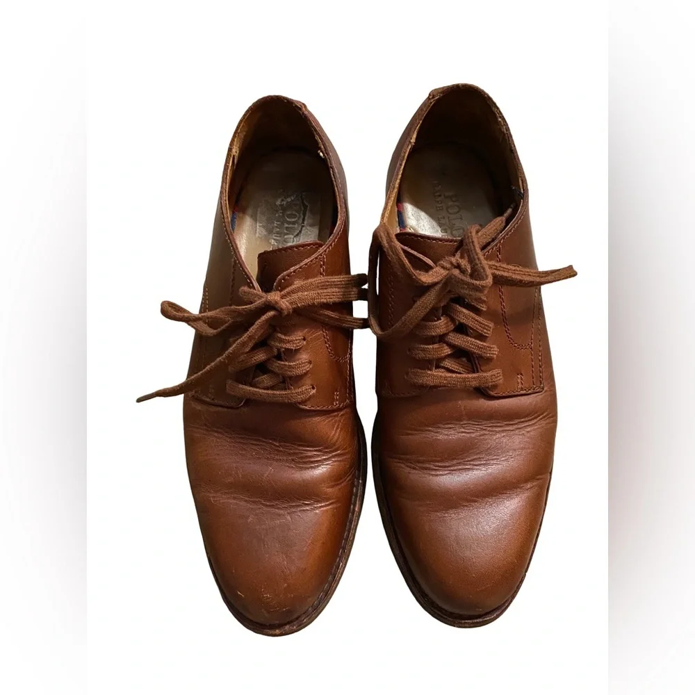 Polo Ralph Lauren Odis Men's Brown Leather Lace-Up Dress Shoes Size 10 D